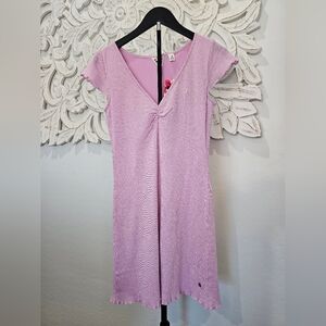 Roxy Orchid/Light Purple V-Neck Knit Cotton Mini Dress. Juniors' Size Small NWT